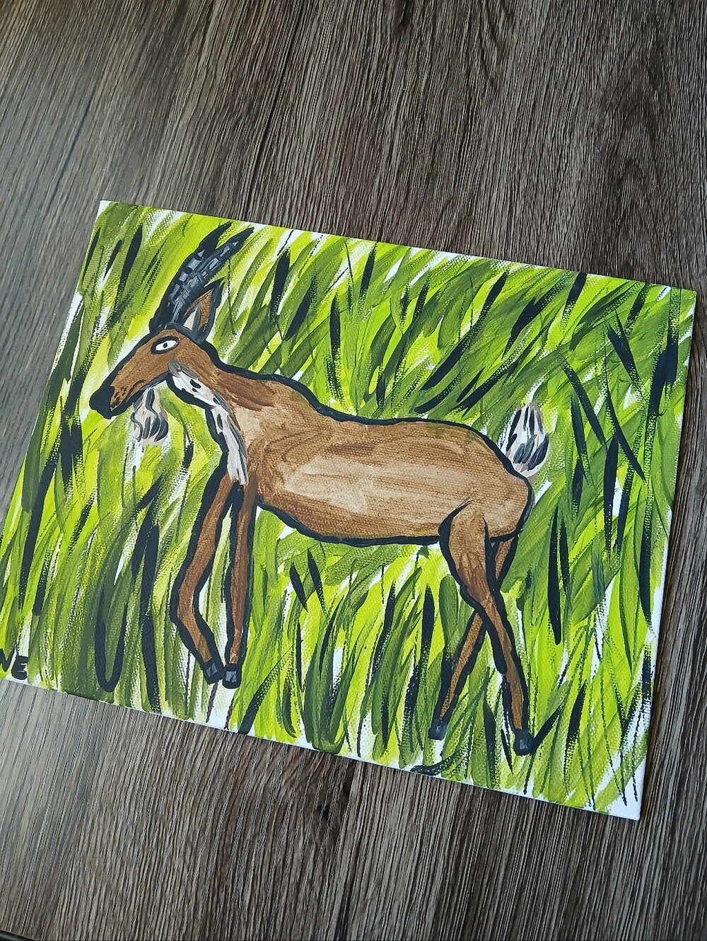 Folk Art Goat Painting